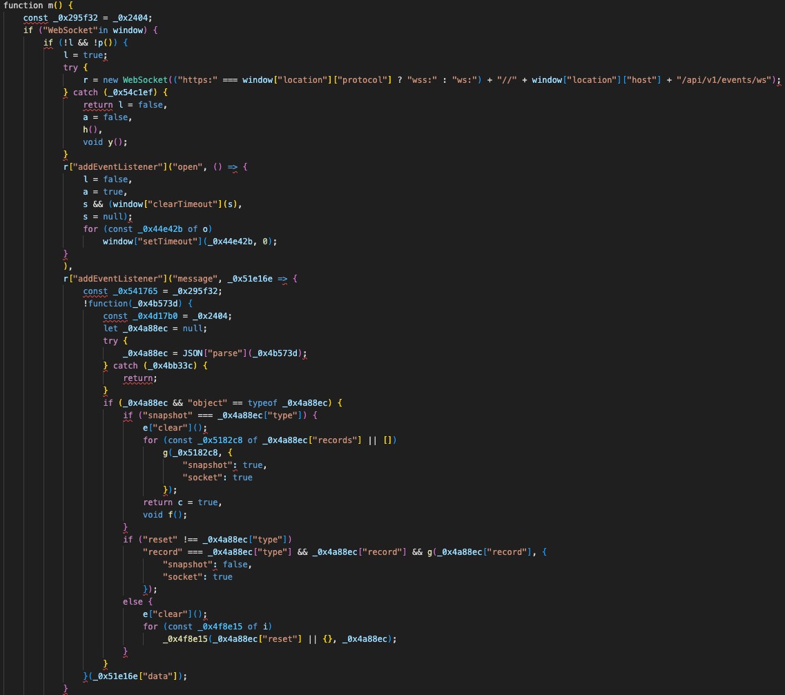 Diagram showing WebSocket inbound control used to stream Google MFA challenge screens to the phishing page.